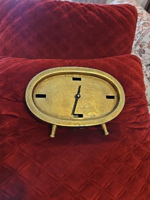 Gold Metal Contemporary Modern Abstract Table Desk Decor Decorative Clock