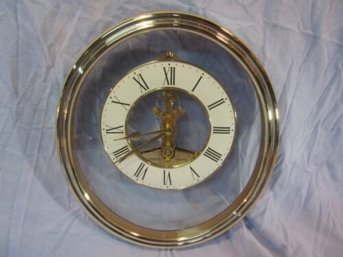 GOLD TONE LINDEN QUARTZ SKELETON WALL CLOCK MADE IN JAPAN BY CUCKOO MFG CO