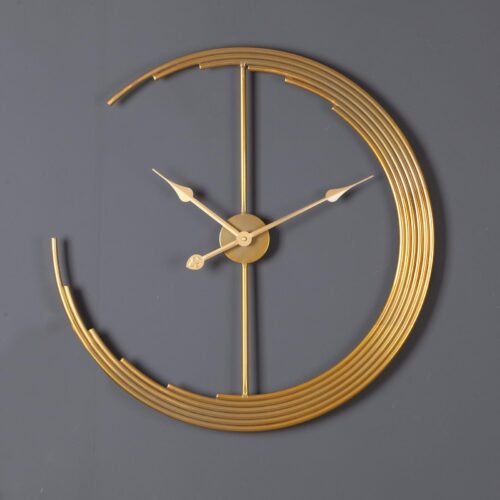 Gold Wall Clock 24 Inch Vintage Metal Wall Clock, Large Clock Home Decor, Gol...