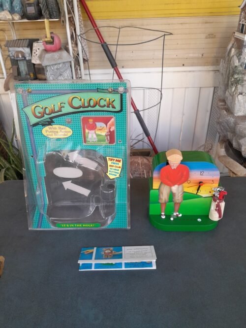 Golf Clock w/Swinging Pendulum, Lights and Sounds)