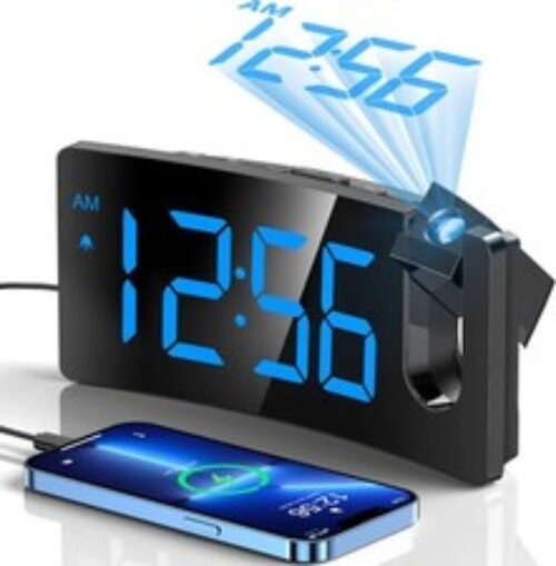 GOLOZA Projection Alarm 6.9 x 1.5 x 3.15 inches, Blue Digit+blue