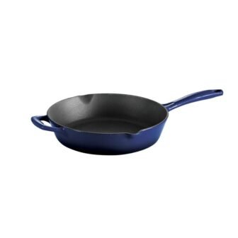 Bestow 10 in. Enameled Cast Iron Skillet in Gradated Cobalt