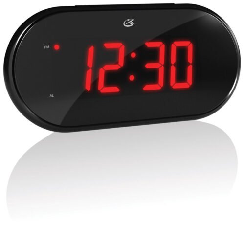GPX 6.77 in. Black AM/FM Clock Radio Digital Plug-In