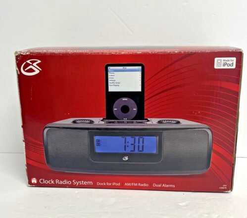 GPX Alarm Clock Radio w/ iPod Dock AM/FM Stereo Cl3807B new open box w/out iPod