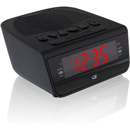 GPX C224B Digital LED Dual Alarm Clock Radio, Black AM/FM Radio