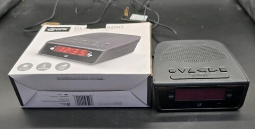 GPX Dual Alarm Clock AM/FM Radio with Red LED Display