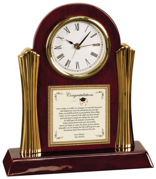 Graduation Gift from Parents to Graduate Desk Engraved Clock College CFP-PC