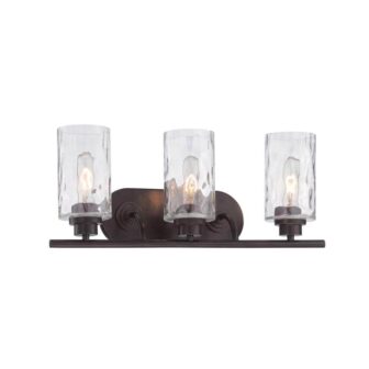 Gramercy Park 22 in. 3 Light Old English Bronze Rustic Vanity with Clear