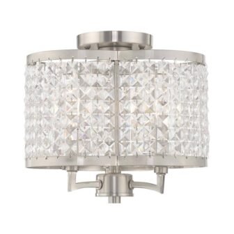 Grammercy 3 Light Brushed Nickel Flush Mount