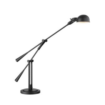Grammercy Park 51.75 in. Matte Black Table Lamp with Matte Black Steel...