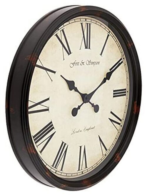 Grand Central Station Extra Large 50cm / 20-Inch Wall Clock in Cream () Black