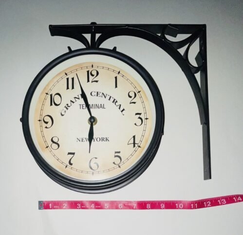 Grand Central Terminal NY Dual Side Clock Wall Mount Retro Decor