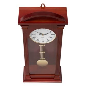 Grandfather Clock 26.7 in. Classic Vintage Pendulum Clock Pine Wood MDF Wall...