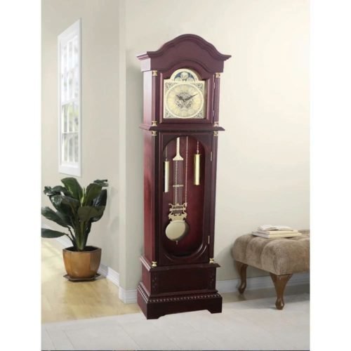 Grandfather Clock Traditional Vintage 72 in Cherry Floor Standing Analog Quartz