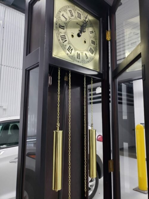 GRANDFATHERS CLOCK GALLERIA. W/KEY. Works Perfect!