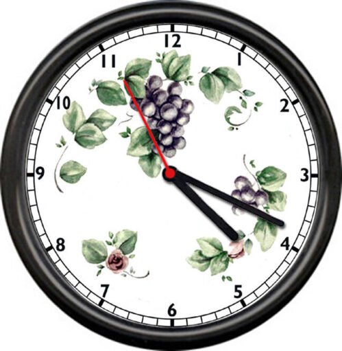 Grapes Grapevine Leaves 10 inch Kitchen Wall Clock