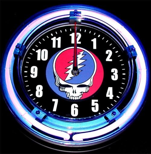 GRATEFUL DEAD - STEAL YOUR FACE LOGO - 11" Blue Neon Wall Clock