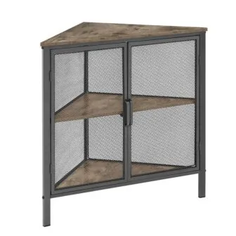 Gray 3 Tiers Corner Shelf Metal Frame Shelves Storage Organizer Ventilation Protection Door Gray 3 Tiers Corner Shelf Metal Frame Shelves Storage Organizer Ventilation Protection Door detail