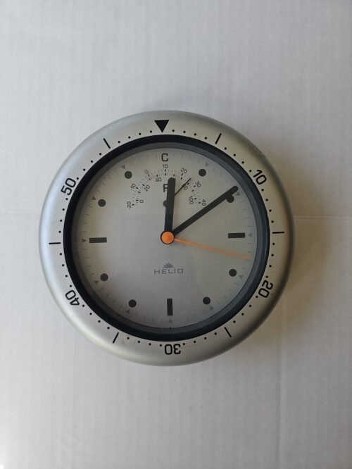 GREENWICH (HELIO) 9.5" Weather Station Quartz Wall Clock. Temp NICE!