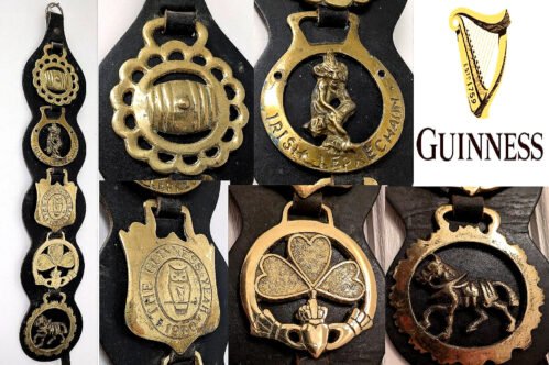 Guinness Old Gold Lustre Antique Irish Horse Solid Brass Beer Vintage Ireland UK