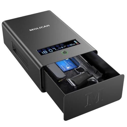Gun Safe for Handgun, Alarm Clock Biometric Pistol Safe Fingerprint Handgun S...
