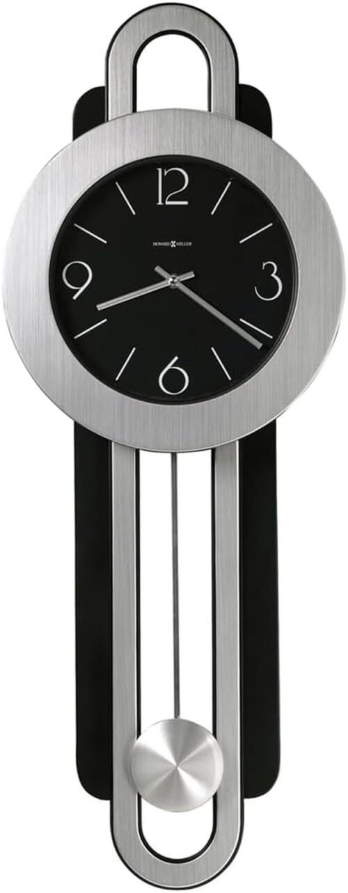 Gwyneth Wall Clock, Black Finish Round Black Dial Arabic & Bars Numerals Quartz