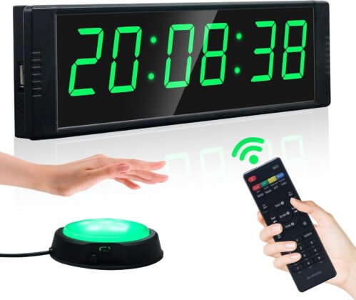 Gym Clock for Home Gym with Start/Stop Button, Interval Timer for Workout, Stopw