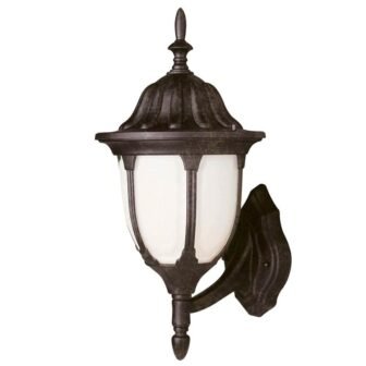 Hamilton 19 in. 1-Light Rust Coach Outdoor Wall Light Fixture with White...
