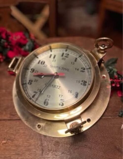 Hampton Nautical Double Dial Wheel Clock