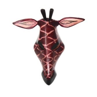 Hand-carved Wood African Giraffe Mask