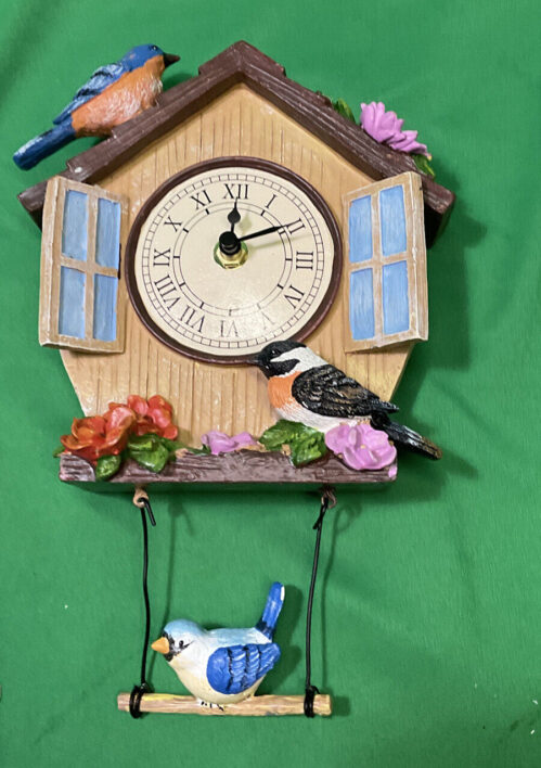 Hand Painted Home Sweet Home Birds Wall Clock# 56436