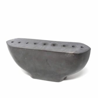 Hand Carved Soapstone Black Menorah