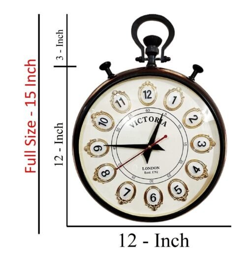 Handmade 15" Wooden Wall Clock Antique Wall Decorative Big Size Clock Gift Item