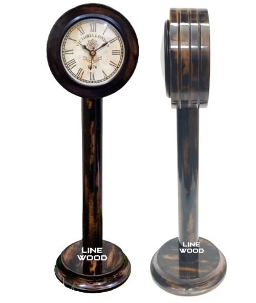 Handmade Antique Wooden Table Top Clock Desk Clock Nautical Style Home & Office