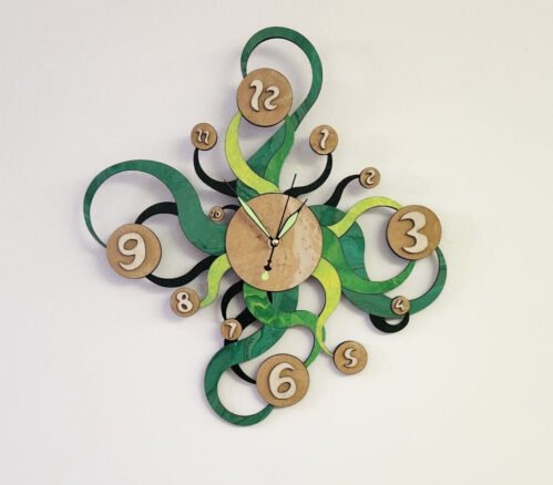 Hand made organic roots wooden wall clock