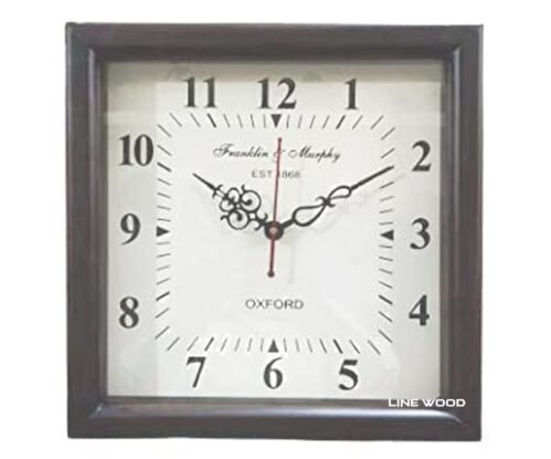 Handmade Wooden Wall Clock Vintage Style Square Shape For Home & Office Decor