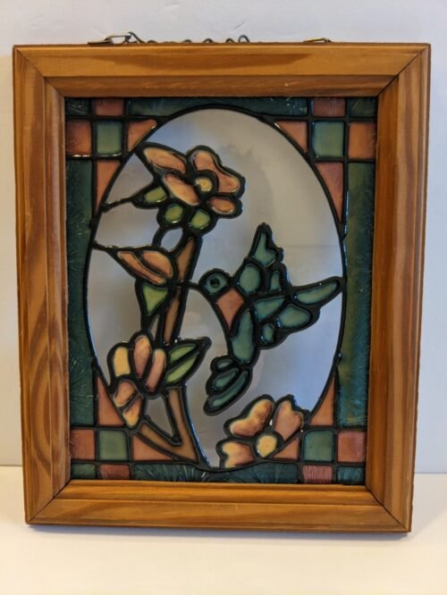 Hand painted Hummingbird Framed Suncatcher