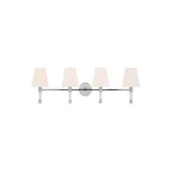 Hanover 34.125 in. W x 11 in. H 4-Light Polished Nickel Dimmable...