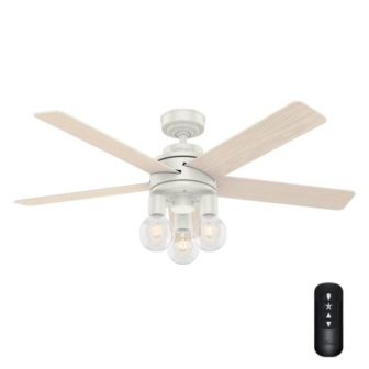 Hardwick 52 in. Integrated LED Indoor Fresh White Ceiling Fan with Remote...