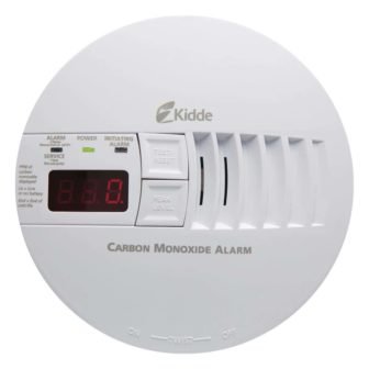 Hardwired Carbon Monoxide Detector with 9-Volt Battery Backup and Digital Display