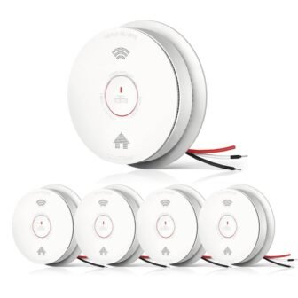 Hardwired connected Smoke and Carbon Monoxide Detector with 2 AA Batteries Back...