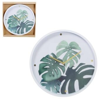 Hays Modern Tropical Wall Clock, 14 in. Green