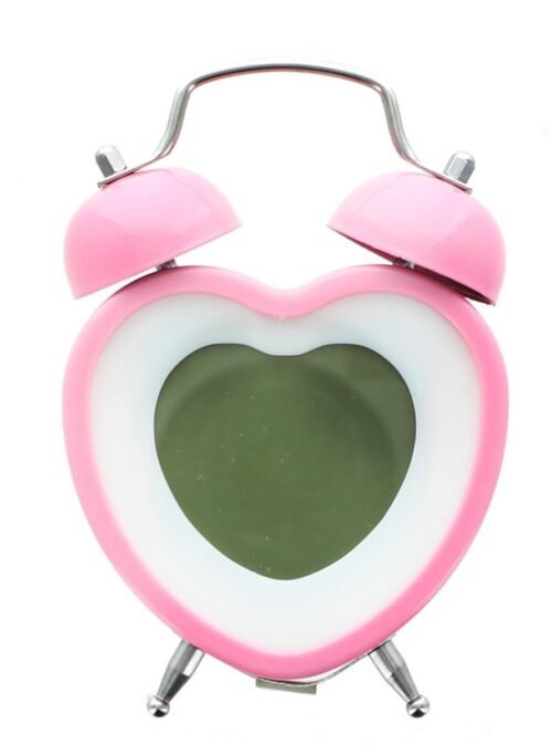 Heart Shaped Twin Bell Digital Alarm Clock, Pink