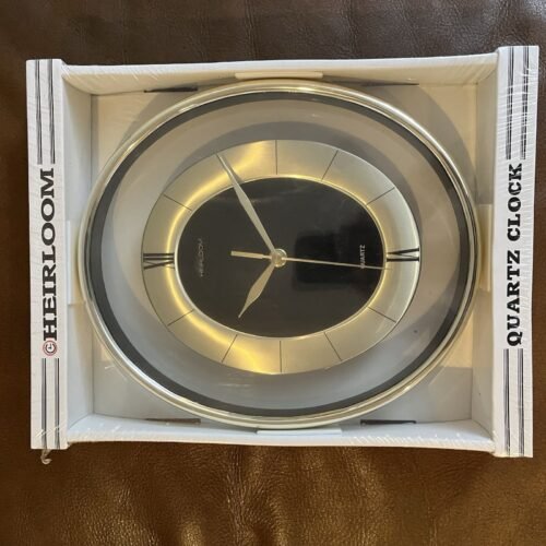 Heirloom661D Quartz See-Thru Mid Century Style Oval Wall Clock. NEW OLD STOCKVtg