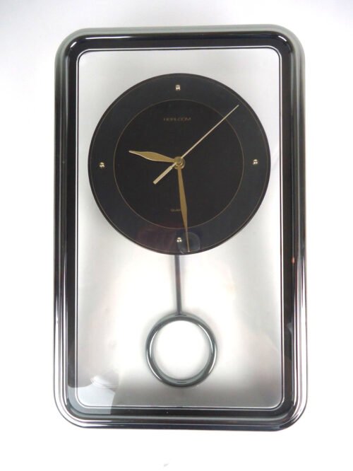 Heirloom Transparent Quartz Wall Clock With Pendulum - RARE VINTAGE - WORKS