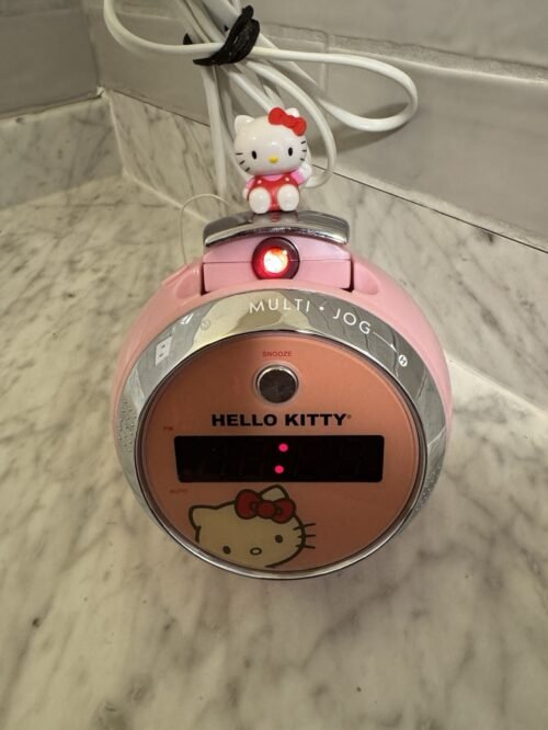 Hello Kitty Pink Projection Alarm Radio Clock KT2054 Tested