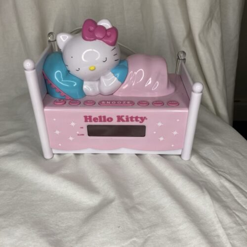 Hello Kitty Sleeping Kitty Alarm Clock Radio Nightlight KT2052 Tested Working