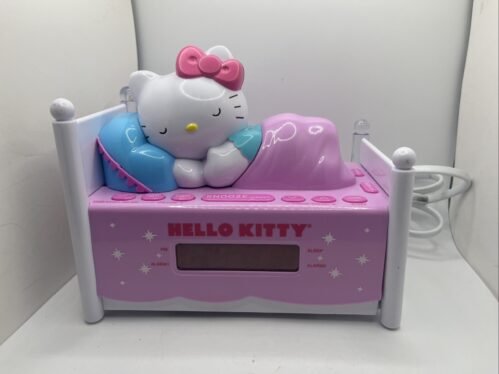 Hello Kitty Sleeping Kitty Alarm Clock Radio Nightlight KT2052 Tested Working