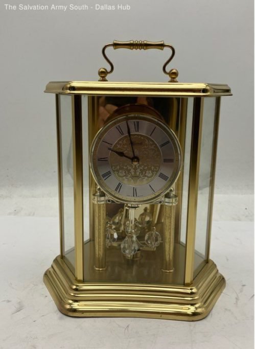 Hermle Germany Quartz Mantel Shelf Brass Chime Clock