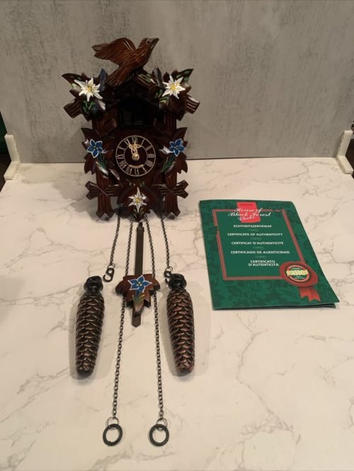 HerrZeit by Adolf Herr Quartz Cuckoo Clock Alpine Flowers AH 40/8 QM READ